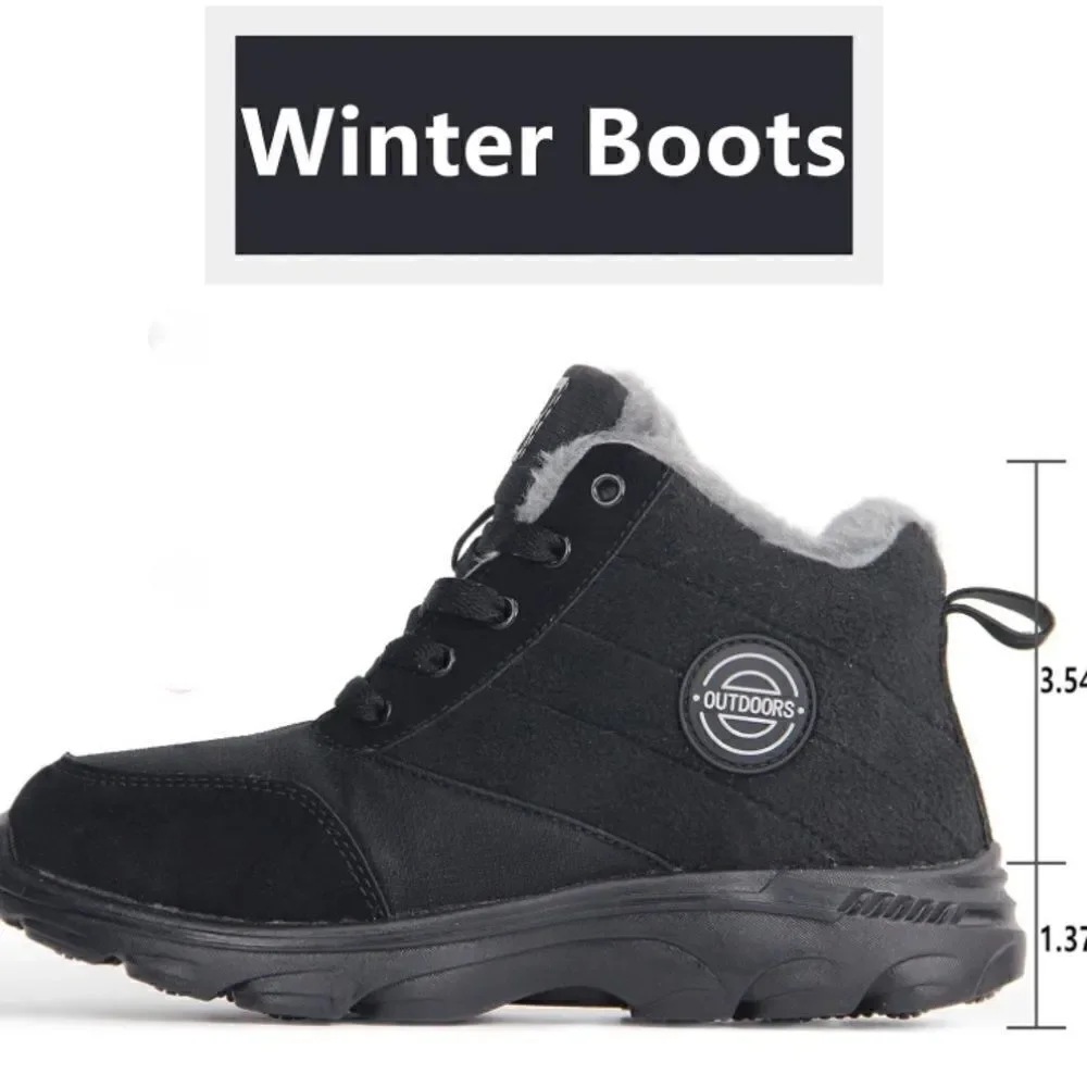 Snow Boots Faux Fur Lined Booties Anti-Slip Ankle Boots Winter Sneakers Size 9